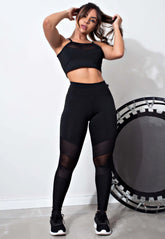Conjunto Legging e Top Transparencia Fitness Feminino Calça | REF: LX128