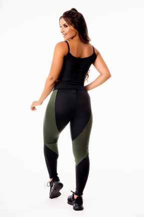 Conjuntinho Cropped + Legging Verde Militar  cod:CSV2